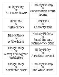 These free cards contain riddles of varying. Hink Pinks Word Riddles For Intermediate Students By Amanda Guest