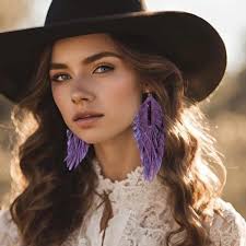 Feather Ring Leather Feather Earrings With Dangling Red And Gold Peacock  Peacock Earrings