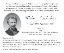 Traueranzeigen von Waltraud Schubert