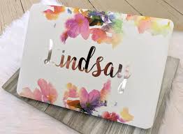 Script Name Floral Macbook Hard Case Personalized Air 11 13 Pro 13 15 Retina Touch Bar 12 B Macbook Hard Case Personalize Macbook Case Macbook
