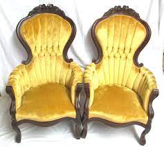 Pair Of Vintage Kimball Victorian Rose Carved Highback Chairs Victorian Furniture Furniture Victorian Dining Sets