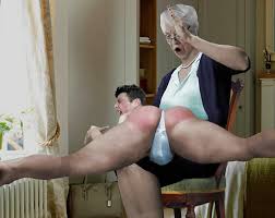 The Show Off: Fem Dom Spanking Art by Franco - Jock Spank - Male Spanking