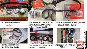 Pengeluar kereta menetapkan timing belt. Senarai Harga Timing Belt Kit Set Proton Dan Produa