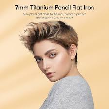 Terviiix Mini Hair Straightener for Short Hair, Pen Hair Straightener and  Curler Thin Ceramic Liquid Plate, Digital Display & Auto Shut Off Iron,  Double Tension with Adjustable Temperature: Buy Online at Best