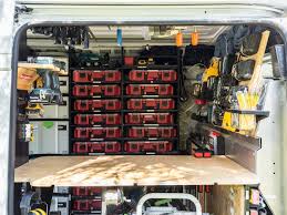 Accessory mounting holes in the shelves eliminate the need for mounting brackets or drilling. 7 Rules For Organizing Your Work Van This Old House