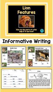 Lion Features Informative Writing Informational Writing Nonfiction Text Features Nonfiction Texts