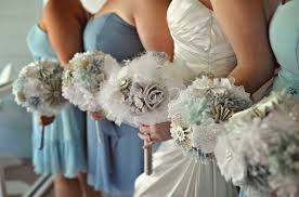 100 romantic spring & summer wedding bouquets. Alternative Wedding Flowers Feather Fabric Bouquets