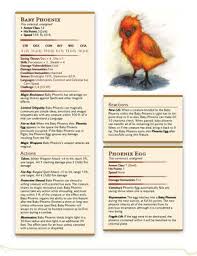 New Familiar Option Baby Phoenix Unearthedarcana Dnd Dragons Dungeons And Dragons Homebrew Dnd Monsters