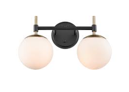 Get 5% in rewards with club o! Miseno Ml56032 Mb Matte Black Brushed Gold Redondo 2 Light 16 Wide Bathroom Vanity Light Lightingdirect Com