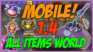 Terraria Mobile 1 4 All Items World Mobile Download Link Below Comic Book Cover World Comic Books