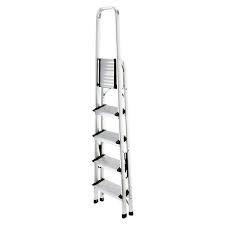 Look out for the fibreglass step ladders which are non conductive making them an ideal piece of equipment for electricians. Polder 3 5 Step Aluminum Folding Ladders Aluminium Ladder Container Store Step Ladder
