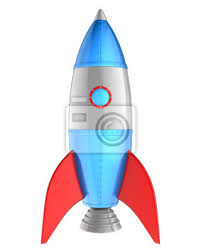 Rave with us through space and time. Cartoon Rakete Wandposter Poster Niet Rakete Raumschiff Myloview De
