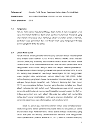 Çeşitli malay eyaletlerinde meydana gelen olayları, özellikle 19. Doc Ulasan Kritis Sjhk Syahirah Ariff Academia Edu
