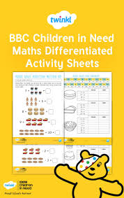 Engaging Differentiated And Challenging These Topical Bbc Children In Need Maths Activity Sheets W Differentiation Activities Children In Need Math For Kids