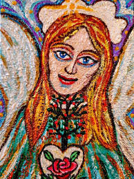 Loving Angel with a Rose Heart Jigsaw Puzzle