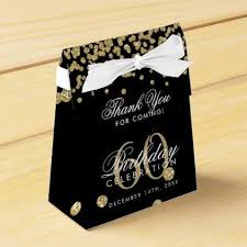 Thank You Gift Ideas For 60th Birthday Gold 60th Birthday Thank You Confetti Black Favor Box Zazzle Com Birthday Thank You 60th Birthday Party 70th Birthday Parties