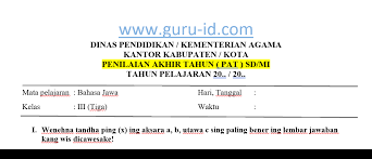 Soal aksara jawa kelas 5. Soal Jawaban Pat Bahasa Jawa Kelas 3 Semester 2 Tahun 2021 Info Pendidikan Terbaru