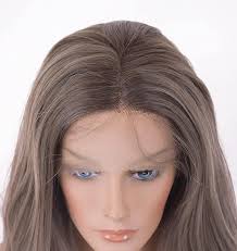 Ash Brown Wigs for Women, Ombre Silver Blonde Hair Lace Front Wig with  Brown Roo
