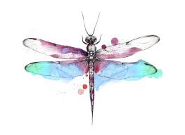 Celtic dragonfly tattoo design by designer dragon. Black Contour Dragonfly With Purple And Blue Watercolor Wings Tattoo Design Tattooimages Biz
