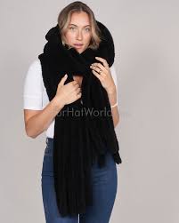 Elsie Shearling Scarf With Tassels Furhatworld Com