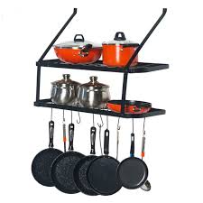 Get it now on amazon.com. Wall Mounted Pot Rack Storage Shelf With 10 Hooks Ceiling Mount Grid Pot Pan Rack Hanger Organizer Kitchen Storage Shelf Walmart Com Walmart Com