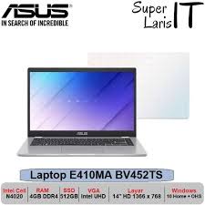 Laptop / notebook, hd ready, i̇şlemci hızı: Jual Laptop Asus E410ma Bv452ts N4020 4gb 512gb 14inch W10 Ohs Resmi Terbaru Juni 2021 Blibli