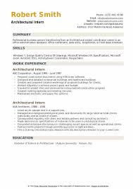 architectural intern resume samples