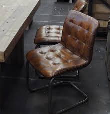 Vintage Button Leather Dining Chair Leather Dining Chairs Vintage Leather Chairs Rustic Dining Furniture