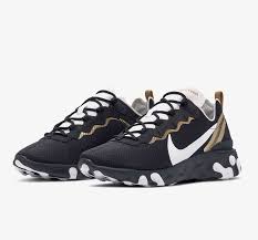 Black And Gold Nike Running Shoes Nike React Element 55 Black Gold Sale Price 91 Retail 130 Free Shipping Use Code Care30 At Checkout Nike Sneaker Head Mens Fashion Casual Outfits