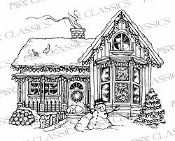 Christmas House Psx Design Classics On Www Addictedtorubberstamps Com Christmas Coloring Pages Colorful Drawings Coloring Pictures