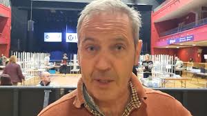 Damien Langan, president of Erris Chamber of Commerce, addressing the  protest at the HQ of Mayo County Council over the neglect of the R312  roadway between Belmullet and Castlebar.