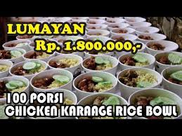 Nih Cara Dapetin 1800000 Dalam 2 Jam 100 Porsi Rice Bowl Youtube Rice Bowls Chicken Rice Bowls Food And Drink