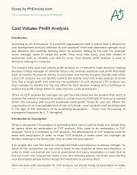 Starting a business can be pricey. Cost Volume Profit Analysis Phdessay Com