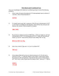 Ideal Gas Law Worksheet Pv Nrt
