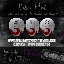 All of these spawn one scroll, with the exception of the fate spirits, tailed spirits, and eagle companion, which spawn a boss, which when defeated drops 3 scrolls. Second Life Marketplace Darkestmind Haku Mask L 99