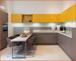 trendy grey and yellow kitchen decor