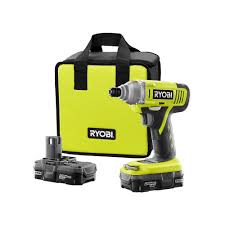 ryobi 18 volt one lithium ion cordless 1 4 in impact driver kit with 2 1 3 ah batteries dual chemistry charger tool bag