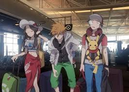 Pokemon Alola Sun And Moon Trainers Blue Red And Green I Wish Leaf Would Come Back Too T T And Yellow Pokemon Iniciais Pokemon Manga Pokemon