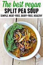 Flavor Packed Vegan Split Pea Soup With Crispy Onions Rhubarbarians Recipe Vegan Split Pea Soup Split Pea Soup Recipe Vegetarian Split Pea Soup