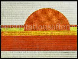 Rare Orange Clifton Abstract Needlepoint Sunrise Kit Contemporary Stitchery  Crafts