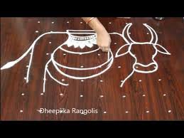 This is the unique, attractive kolam pot design of rangoli which is the best pongal season option. Sankranthi Gangireddu Muggulu Basavanna Muggulu Mattu Pongal Kolam 2021 Youtu In 2021 Rangoli Border Designs Rangoli Designs Images Simple Rangoli Designs Images