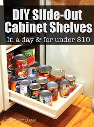 Organize Your Pantry With Diy Slide Out Cabinet Shelves Diy Slides Diy Kitchen Kitchen Remodel Small