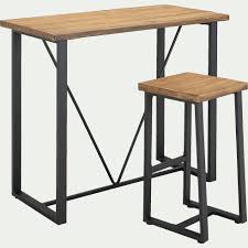 Temahome table bar avec rangements, panneaux de particules melamines, blanc, 115 x 50 x 102,7 cm. Ensemble Table Haute 4 Places Et Tabouret De Bar Effet Dublin Ensemble De Table Et Chaise De Jardin Alinea