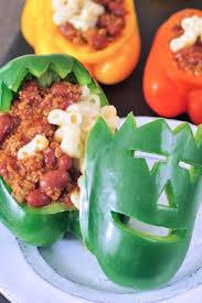 Chili Mac Halloween Stuffed Peppers Vegan Gluten Free