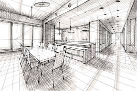 Vector Illustration Of Interior Design In The Style Of Drawing Architecture Design Sketch Interior Design Sketches Architecture Drawing