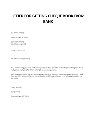 Cheque Book Request Letter