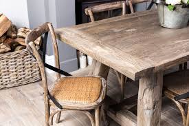 Acme furniture gorden weathered oak and antique silver end table. Reclaimed Oak Table Peppermill Interiors