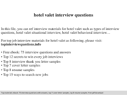 Hotel Valet Interview Questions