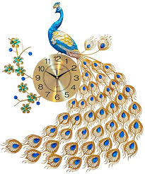 Frame your masterpiece for all to see! Amazon Com Wall Clock Peacock Clock Hanging Table Home Living Room Silent Phoenix Clock Home Kitchen
