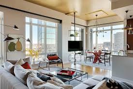 Kitchen living room design 30 m2. Modern Apartment With Three Bedrooms Decorated In Eclectic Style
